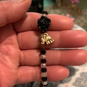 Black and clear beaded bracelet
